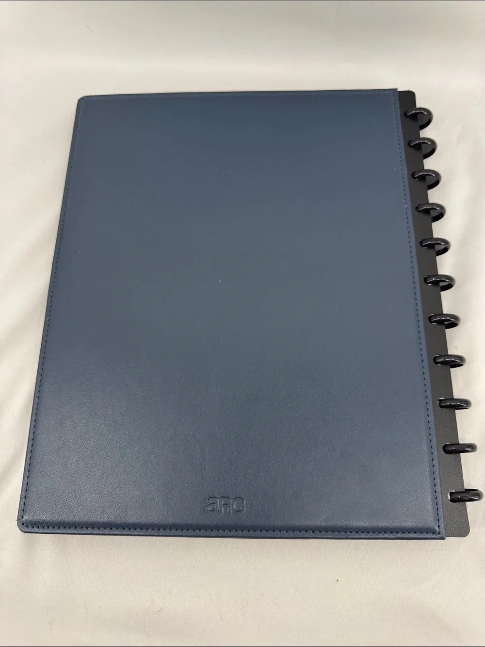 Arc Discbound Letter-sized Navy Leather Notebook, Planner Cover w/ Lined Pages
